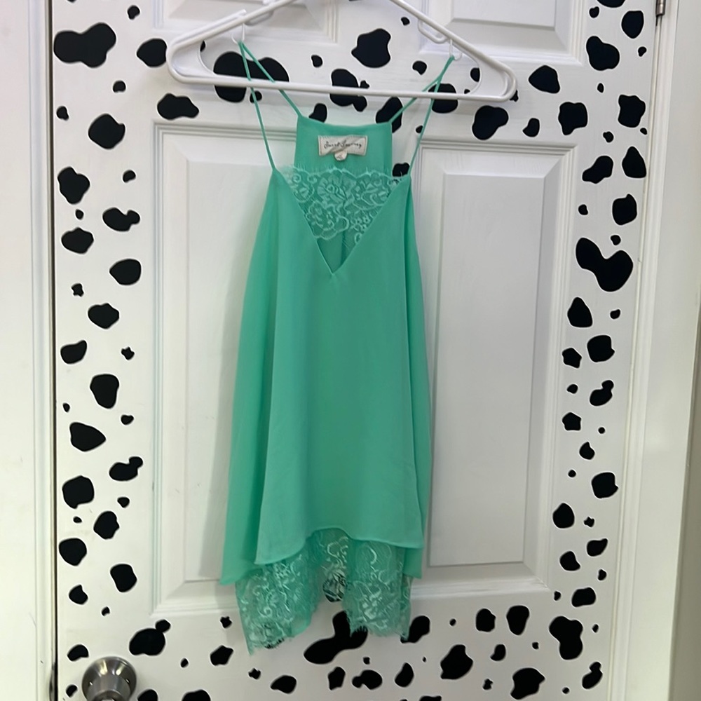 Green  floral tank